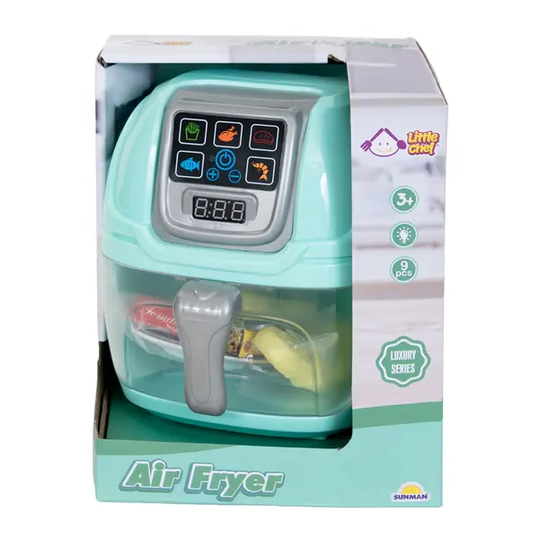 Friteuza cu lumini si sunete, Little Chef, Air Fryer, 9 accesorii