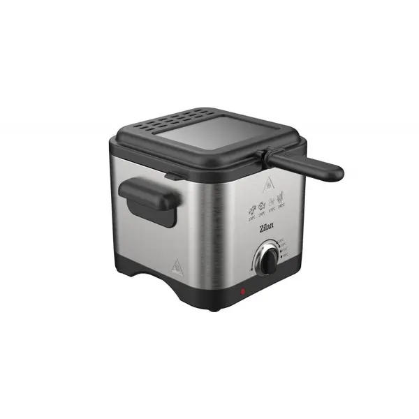 Friteuza cu ulei din inox Zilan ZLN4185, Indicator luminos, Termostat reglabil, Capacitate 1.5L, Putere 1000W