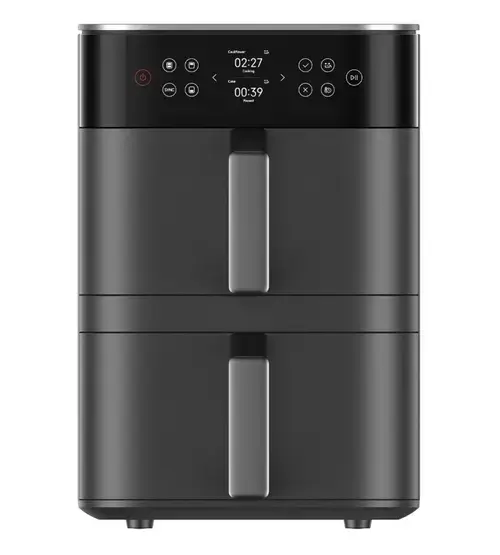 Friteuza dubla cu aer cald Xiaomi Smart Double Stack Air Fryer, 12 L, 2800 W, 14 prgorame, Temperatura ajustabila 40-230 C (Negru)