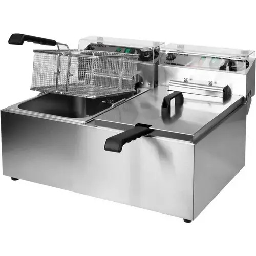 Friteuza electrica 2 x 11.5L, Yato YG-04624, 1000 W (Gri)