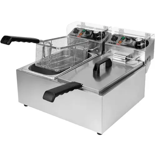Friteuza electrica 2 x 3.5L ulei / 2x 6L capacitate Yato YG-04620 (Gri)