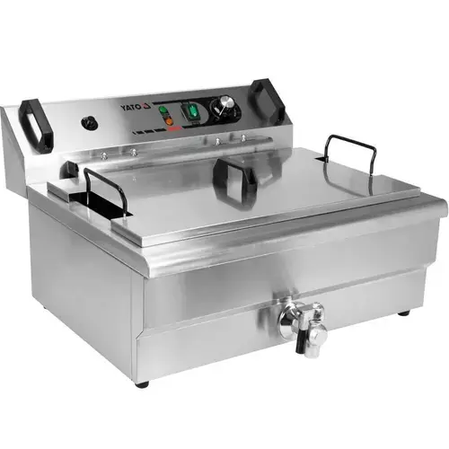 Friteuza profesionala, electrica Yato Gastro YG-04640, Inox, capacitate 23 L, putere 6 kW, trifazat, robinet golire