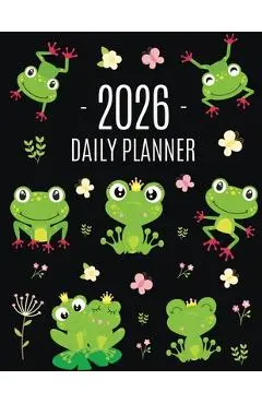 Frog Planner 2026: Funny Amphibian Monthly Agenda January-December Organizer (12 Months) Cute Green Water Animal Scheduler - Pimpom Pretty Press