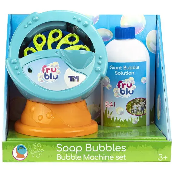 Fru Blu Set baloane de sapun Fru Blu - Bubble machine, cu solutie baloane 400 ml, Varsta 3+, Multicolor