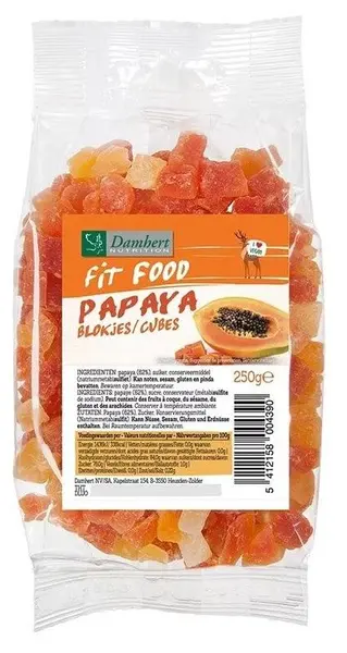 Fruct uscat de papaya cuburi, 250 g, Damhert