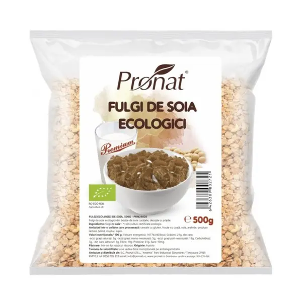 Fulgi Bio de Soia, Pronat, 500 g