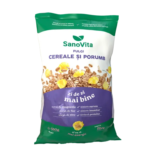 Fulgi de cereale cu porumb, 500g, SanoVita