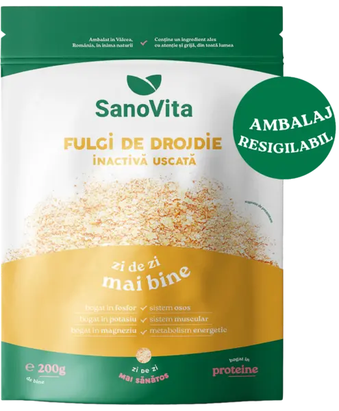 Fulgi de drojdie inactiva uscata, 200g, SanoVita
