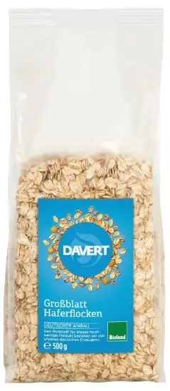 Fulgi de ovăz bio, mari, 500 g, Davert