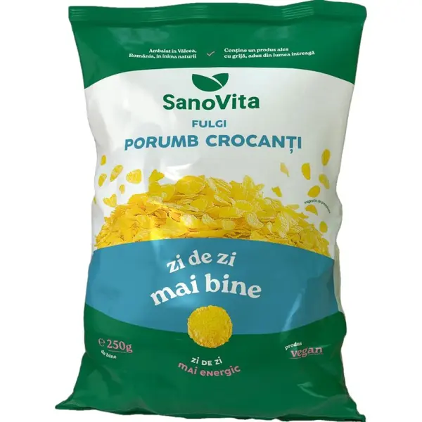Fulgi de Porumb Crocanti, Sanovita, 250 g