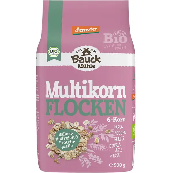 Fulgi din 6 Cereale Demeter Ecologici/Bio 500g