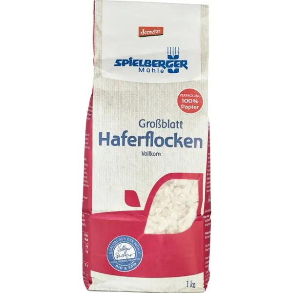 Fulgi mari de ovaz integral Demeter, eco - 1 kg