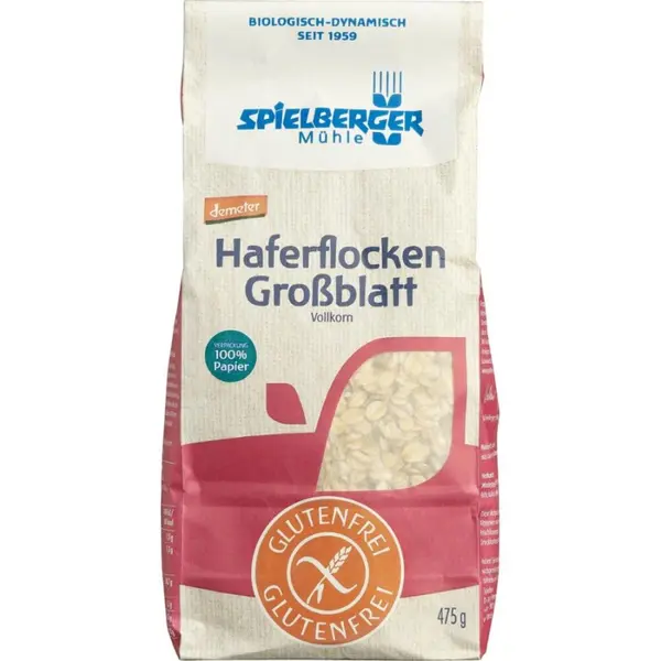 Fulgi mari de ovaz integrali fara gluten Demeter, eco - 475 g