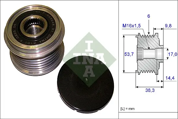 Fulie alternator BMW Seria 1 (E81), 1 (E82), 1 (E87), 1 (E88), 1 (F20), 1 (F21), 2 (F22, F87), 3 (E90), 3 (E91), 3 (E92), 3 (E93), 3 (F30, F80), 3 (F31), 3 GRAN TURISMO (F34), 4 (F32 1.2-2.0D dupa 200