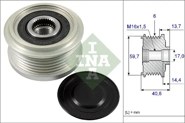 Fulie alternator CHEVROLET CRUZE, TRAX; OPEL ASTRA J, ASTRA J GTC, MERIVA B, MOKKA MOKKA X 1.7D dupa 2009