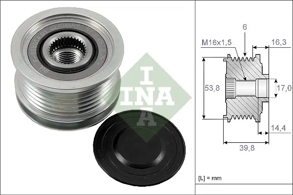 Fulie alternator CITROEN C-CROSSER, C-CROSSER ENTERPRISE; MITSUBISHI OUTLANDER II; PEUGEOT 4007 2.2D dupa 2007