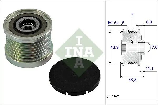 Fulie alternator DACIA DOKKER, DOKKER EXPRESS, DUSTER, LODGY, LOGAN II, LOGAN MCV II, SANDERO II; NISSAN INTERSTAR, MICRA V, PRIMASTAR, PULSAR, QASHQAI I, QASHQAI II, X-TRAIL 0.9-2.5D dupa 2000