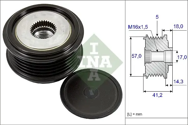 Fulie alternator HYUNDAI ELANTRA, I20, I30, IX20, IX35; KIA CARENS IV, CEE D, PRO CEE D, RIO III, SOUL, SOUL II, SPORTAGE, VENGA 1.1D-1.7D dupa 2008