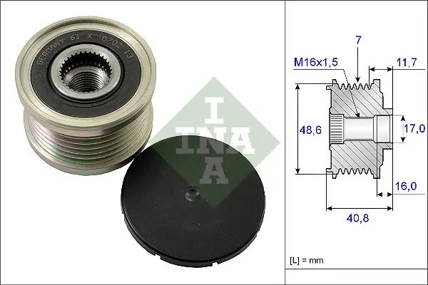 Fulie alternator MERCEDES CITAN (415); DACIA DOKKER, DOKKER EXPRESS, DUSTER, LODGY, LOGAN II, LOGAN MCV II, SANDERO II; FIAT TALENTO; NISSAN NV400, PRIMASTAR, QASHQAI I 0.9-2.3D dupa 2002
