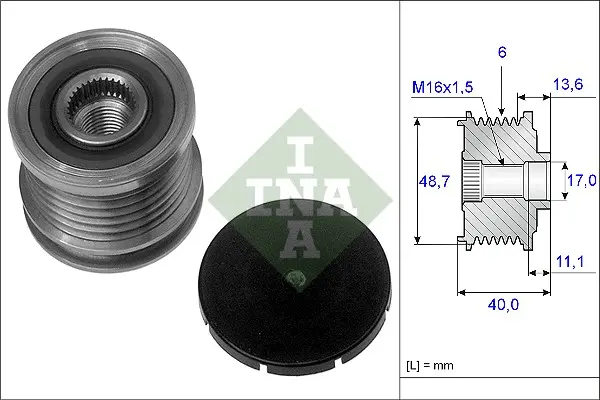 Fulie alternator NISSAN X-TRAIL; OPEL SIGNUM, VECTRA C, VECTRA C GTS; RENAULT ESPACE IV, VEL SATIS; SAAB 9-5 2.0 3.0D dupa 2001