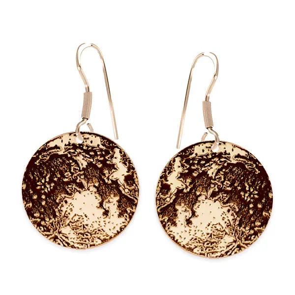 Full Moon - Cercei personalizati luna plina din argint 925 placat cu aur roz