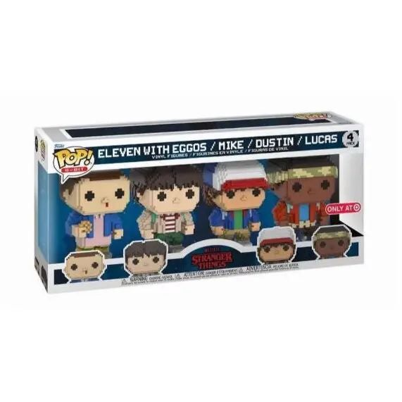 FunKo Set 4 figurine Funko POP, Stranger Things 8-Bit, Eleven with Eggos/Mike/Dustin/Lucas, Vinil, 10 cm, Multicolor