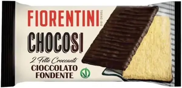 Fursecuri cu orez și porumb cu topping de ciocolată neagră, 26 g, Fiorentini