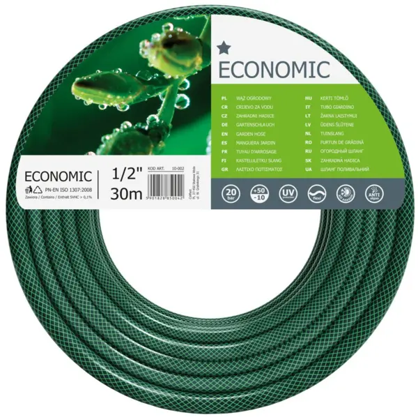 furtun pentru gradina cellfast economic, 3 straturi cu armatura, 1 2 30m, protectie uv