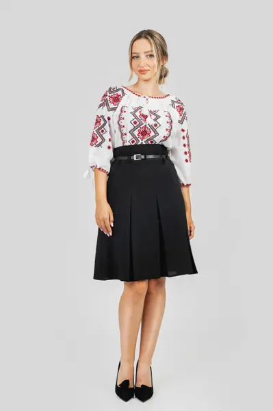 Fusta office neagra cu pliuri
