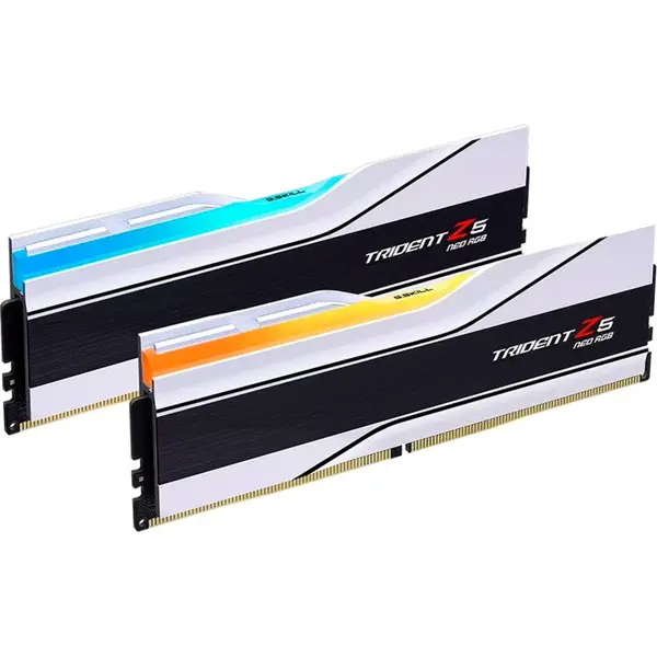 G.SKILL Kit dual memorie RAM G.Skill Trident Z5 NEO RGB, Capacitate DDR5 32GB (2x 16 GB), Frecventa 6000 MHz, CL 36, Alb