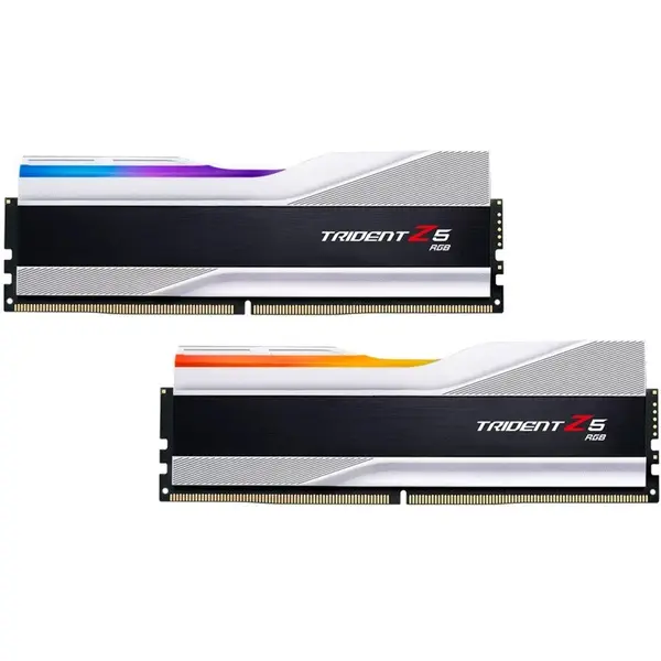 G.SKILL Kit dual memorie RAM G.Skill Trident Z5 RGB, Capacitate DDR5 64GB (2 x 32 GB), Frecventa 6400 MHz, CL 32, Argintiu