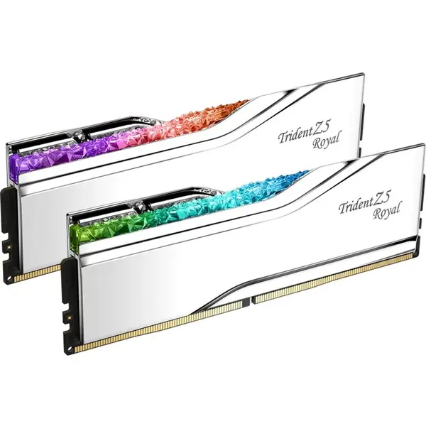 G.SKILL Kit dual memorie RAM G.Skill Trident Z5 Royal, Capacitate DDR5 64GB (2x 32 GB), Frecventa 6400 MHz, CL 32, Argintiu