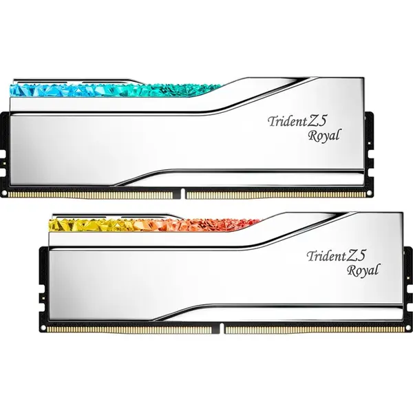 G.SKILL Kit dual memorie RAM G.Skill Trident Z5 Royal, Capacitate DDR5 96GB (2x 48 GB), Frecventa 6400 MHz, CL 32, Argintiu