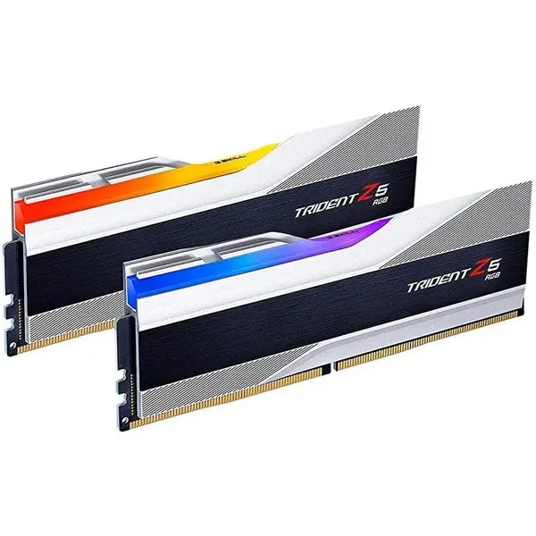 G.SKILL Memorie G.SKILL DIMM Trident Z5 RGB, Capacitate 32GB DDR5-6400 (kit 2x16 GB), CL 32, Argintiu