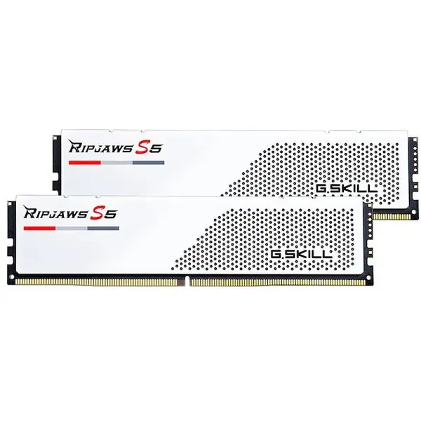 G.SKILL Memorie RAM G.SKILL Ripjaws S5, Tip DDR5, Capacitate 32GB, KIT 2x16GB, 6000 MHz, CL30, Alb, K2/6000J3040F16GX2-RS5W