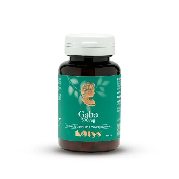 GABA 500 mg -- 60 capsule pentru echilibrul activității nervoase, Kotys