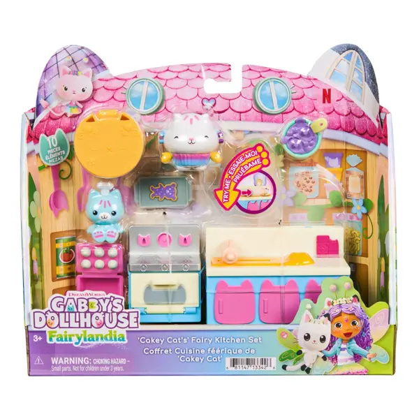 GABBYS DOLLHOUSE FAIRYLANDIA SET DE JOACA BUCATARIA MAGICA A PISICII CAKEY CU FIGURINE SI ACCESORII