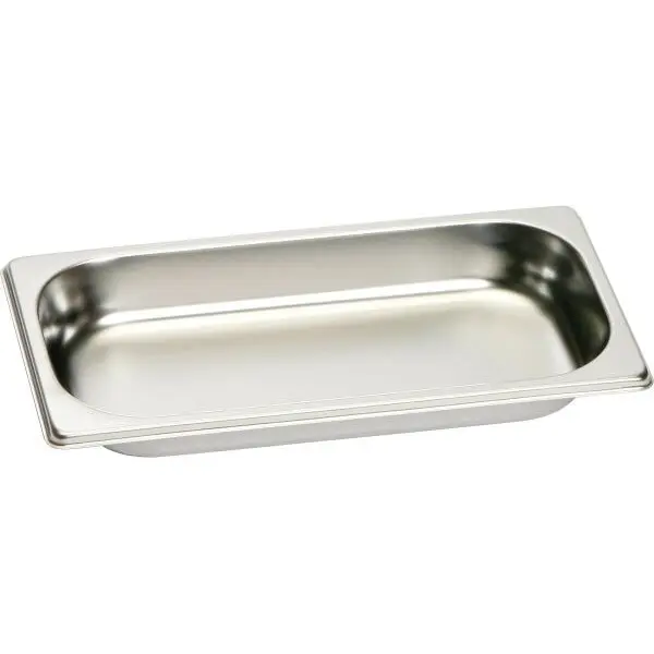 GAGGENAU Tava mica neperforata GAGGENAU Small Unperforated Stainless Steel Pan GN114130 - 00677877, Gastronorm insert GN1/3, L17.6cm, l32.5cm, H4cm, Volum 1.5 litri, Inox, Pentru cuptoare cu aburi
