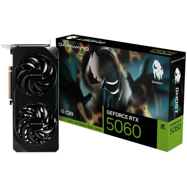 Gainward Placa video Gainward GeForce RTX 5060 Ghost 8GB GDDR7 128-bit, DLSS 4.0, DisplayPort, HDMI 2.1