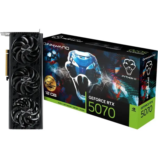 Gainward Placa video Gainward GeForce RTX 5070 Python III Overclocked 12GB GDDR7, 192-bit, DLSS 4.0