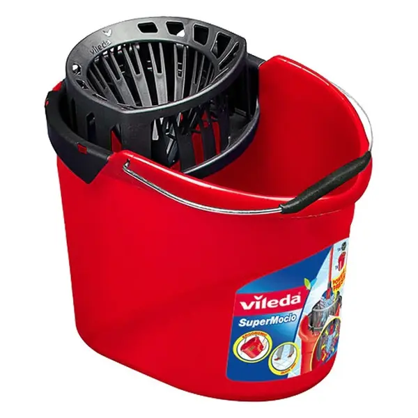 Galeata cu Storcator Vileda Power Press, Rosu, 10 l