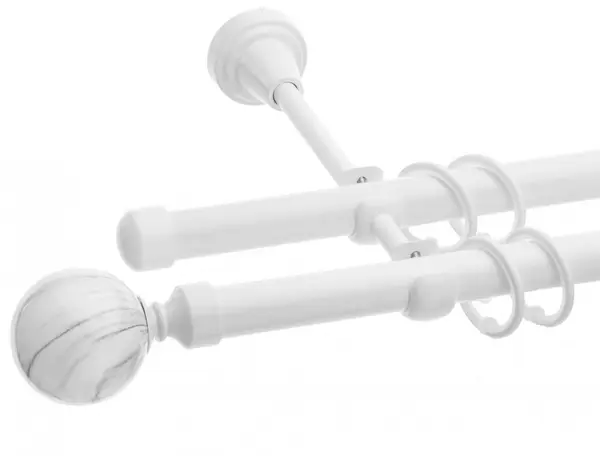 Galerie dubla Ball alb lucios 19mm/19mm