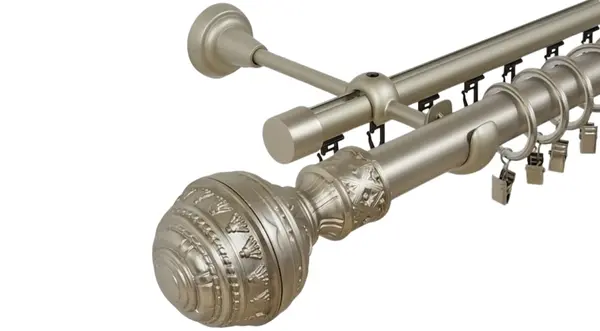 Galerie dubla betina , teava neteda si profil,grosime 25 si 19mm, crom mat