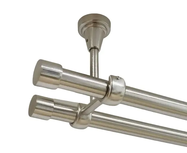 Galerie dubla capacel fara inele prindere tavan 19/19 mm inox