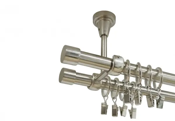 Galerie dubla capacel prindere tavan 19 mm inox