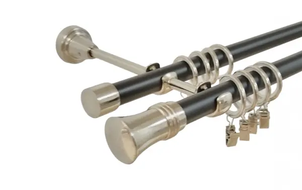 Galerie dubla duo capri 19 mm negru inox