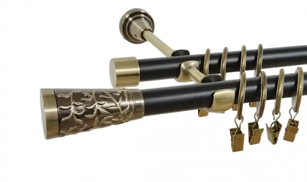 Galerie dubla duo SEVILLA 19/19 mm negru aur antic