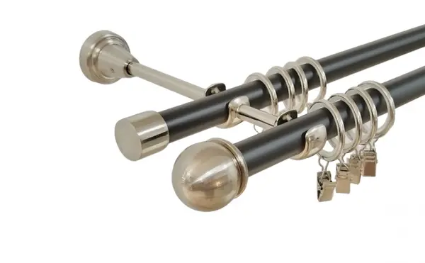 Galerie dubla duo todi max 19 mm negru inox