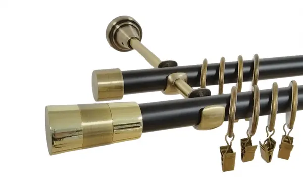 Galerie dubla duo VALEO 19/19 mm negru aur antic