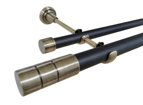 Galerie dubla fara inele CYLINDRU - 25/19 - negru/aur antic